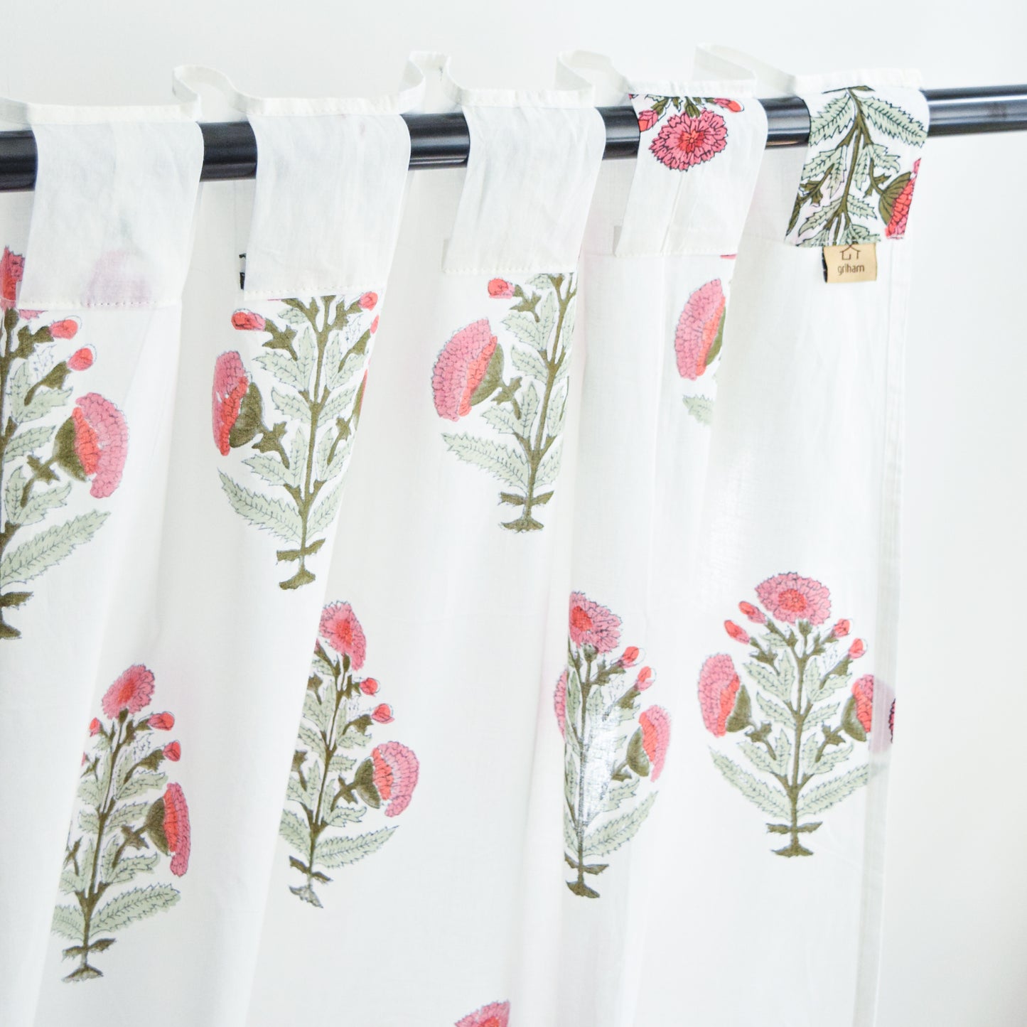 Red Poppy Semi-sheer Curtains | Set of 2 panels