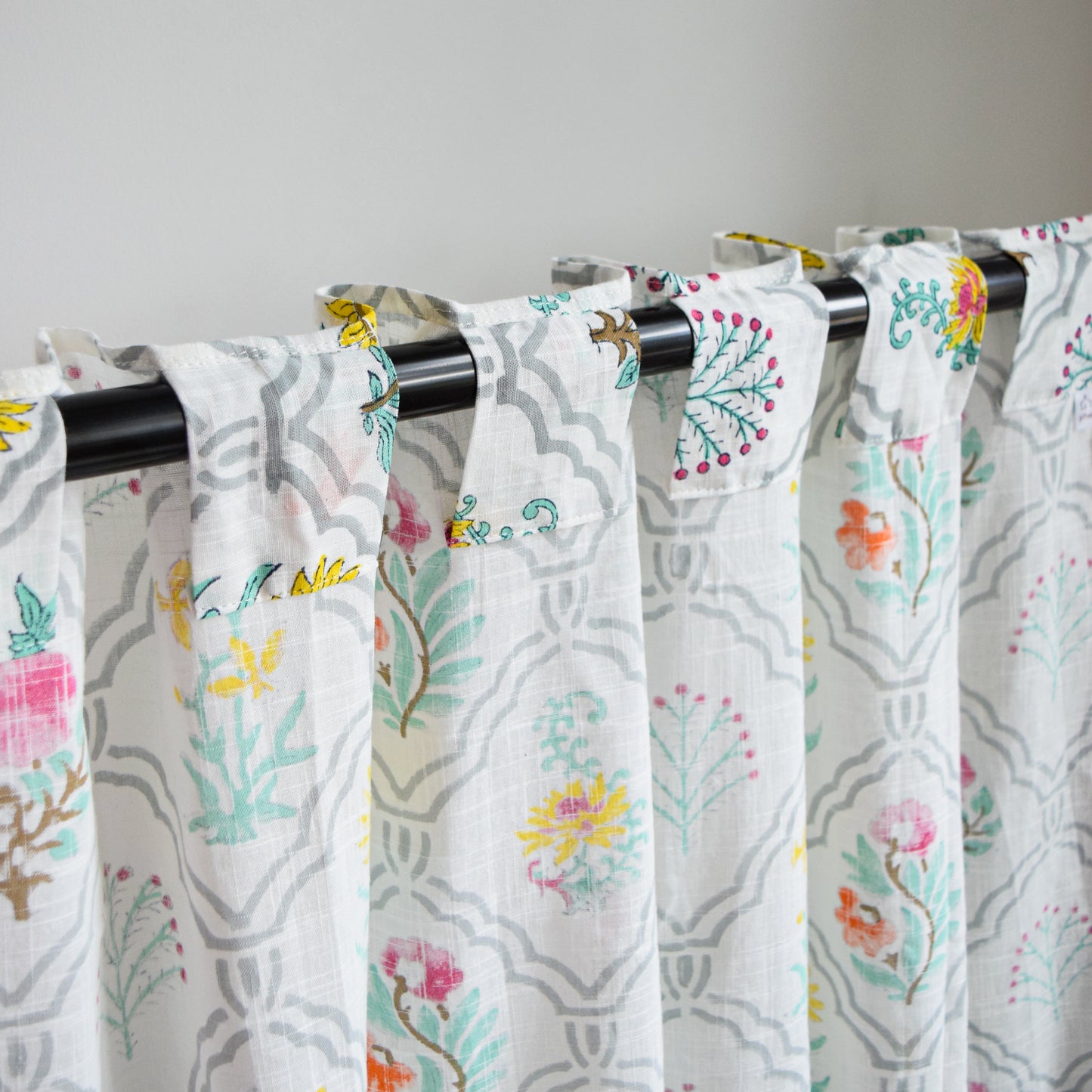 Floral Motifs Semi-sheer Curtains | Set of 2 panels