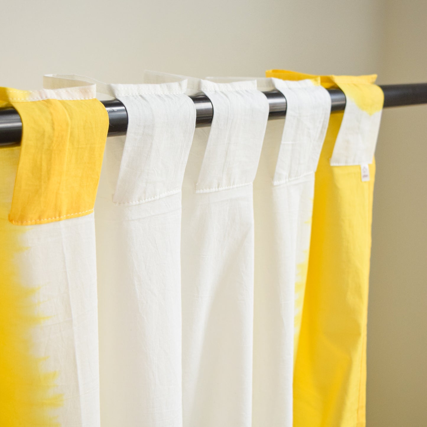 Yellow Tie-dye Semi-sheer Curtains | Set of 2 panels