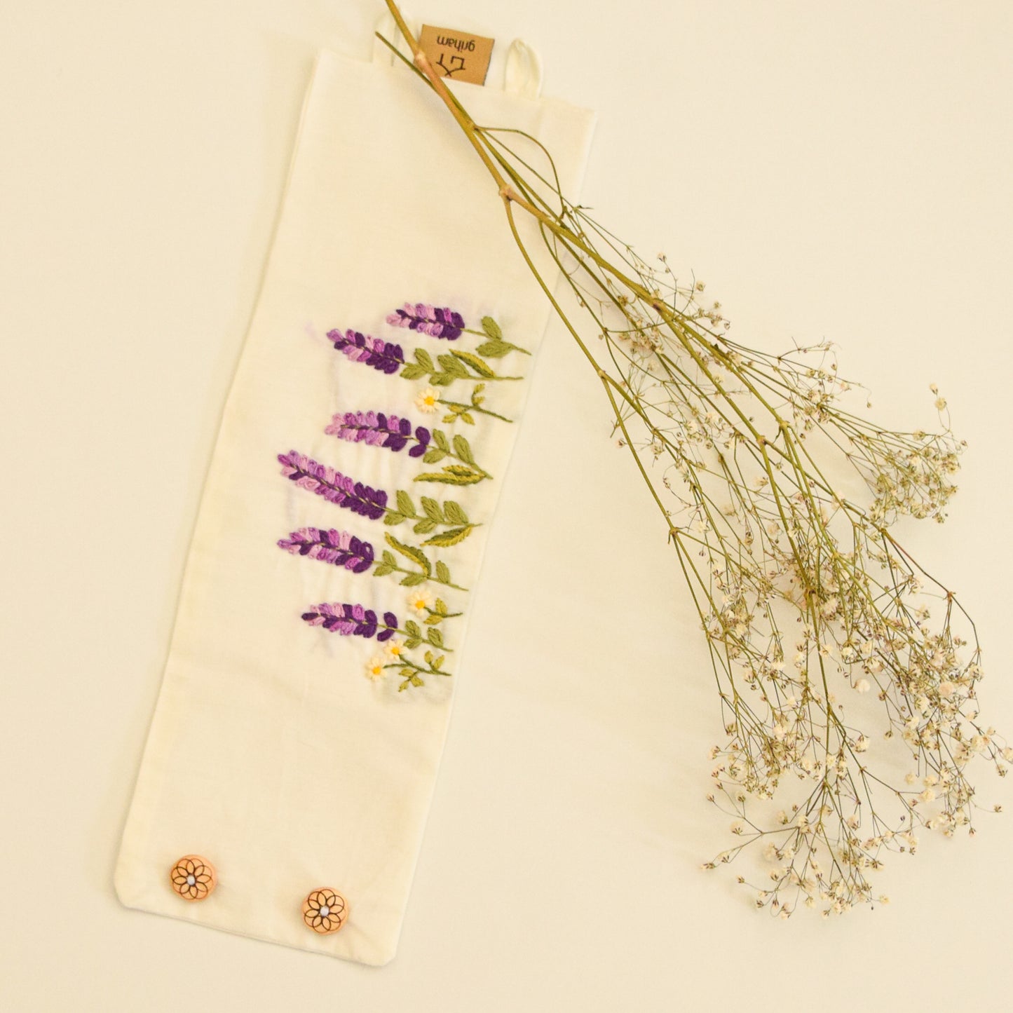 Lavender Haze Hand-Embroidered Curtain Ties 4