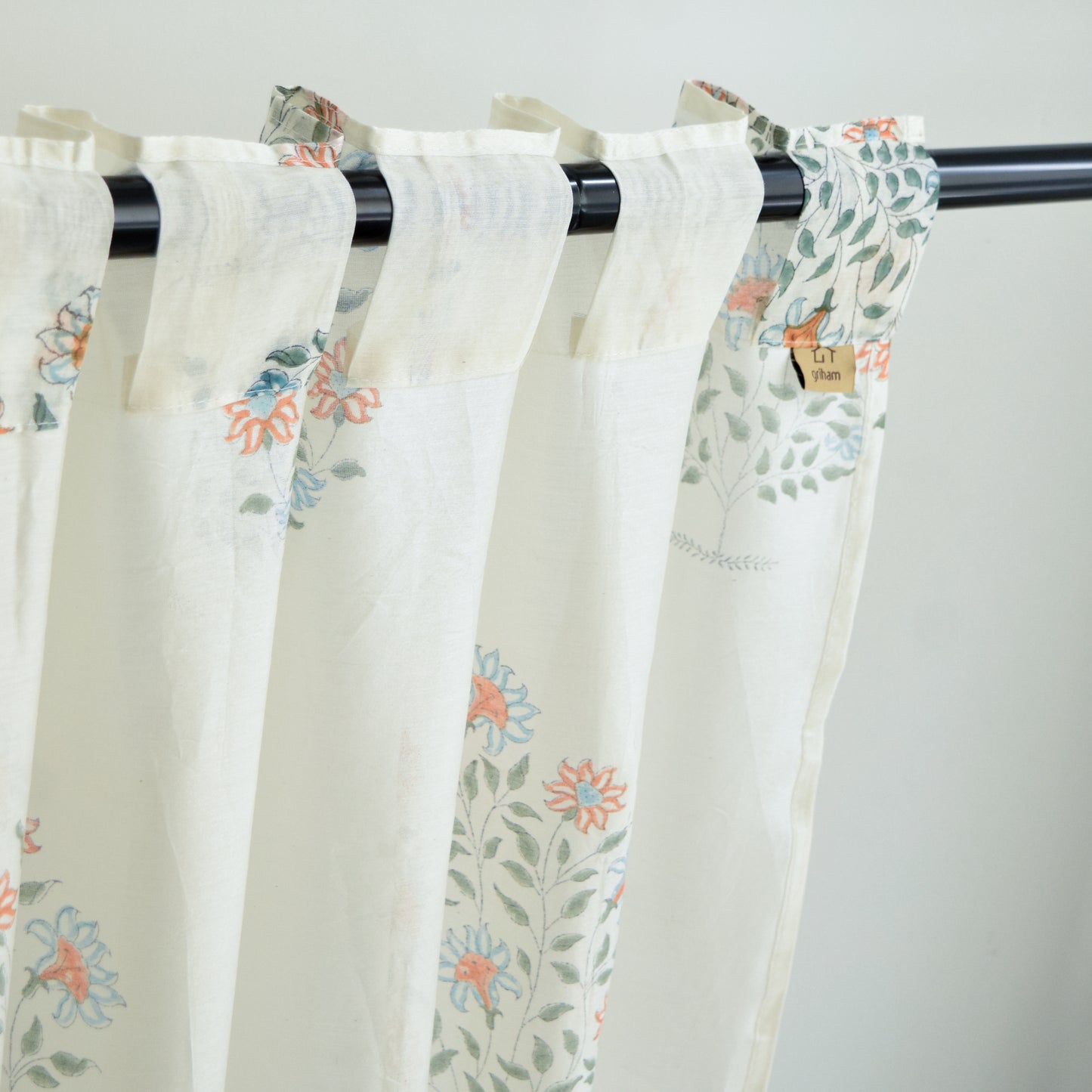 Oleander Floral Silk Curtains | Set of 2 panels 05