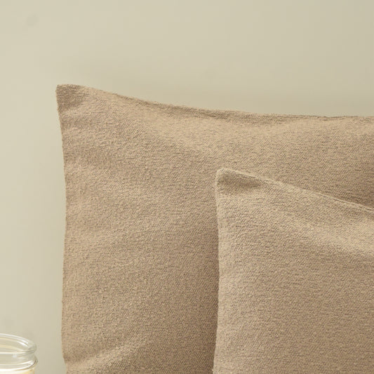 Beige Boucle Decorative Throw Pillow Cover