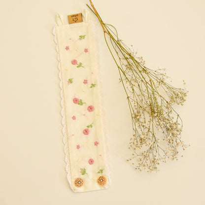 Blush Rose Hand-Embroidered Curtain Ties 4