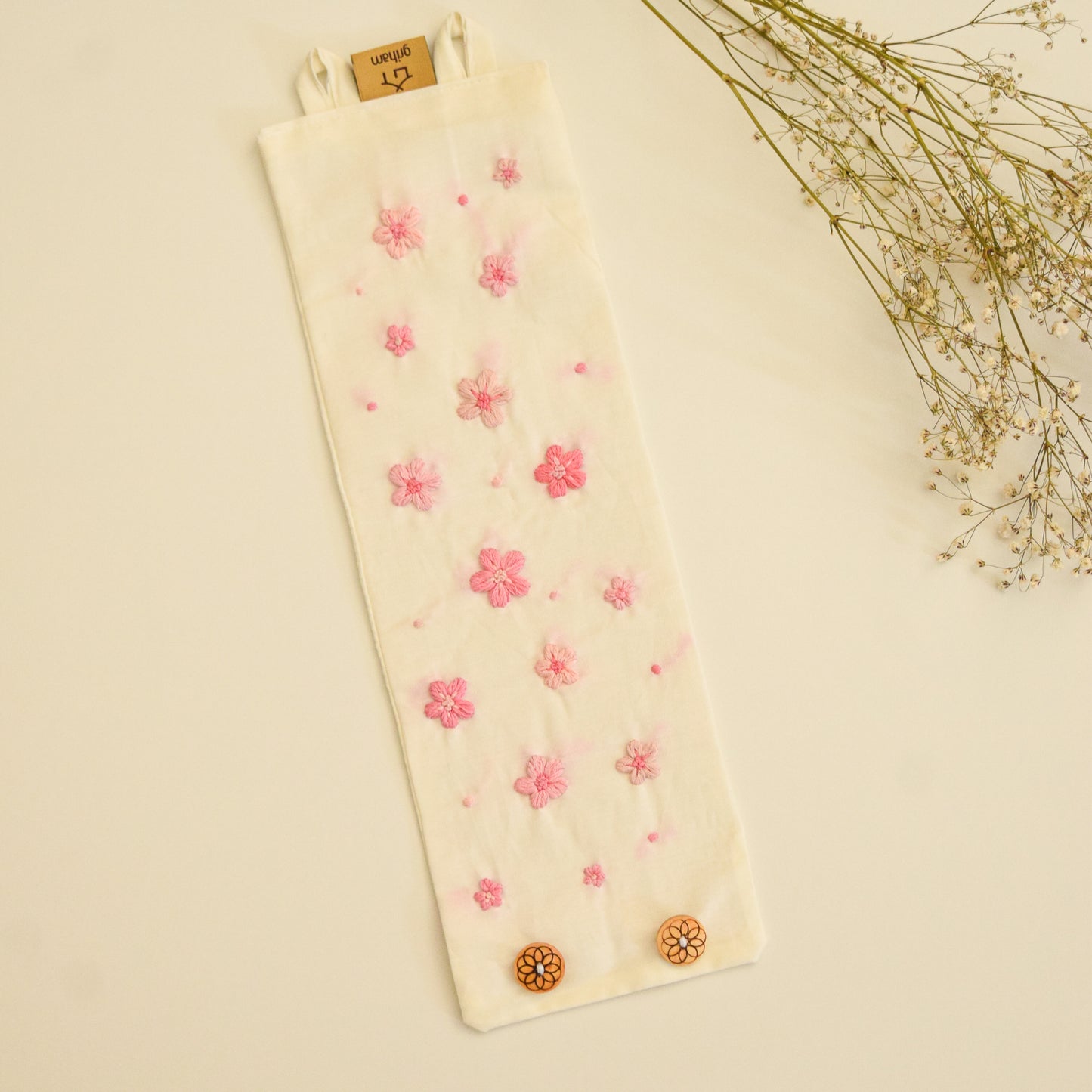 Cherry Blossom Kiss Hand Embroidered Curtain Ties 3