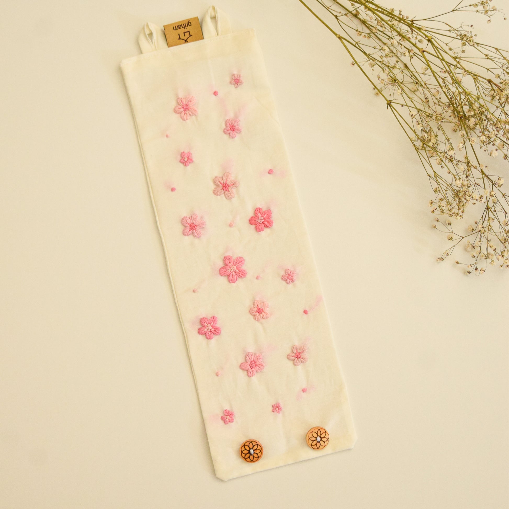 Cherry Blossom Kiss Hand Embroidered Curtain Ties 3