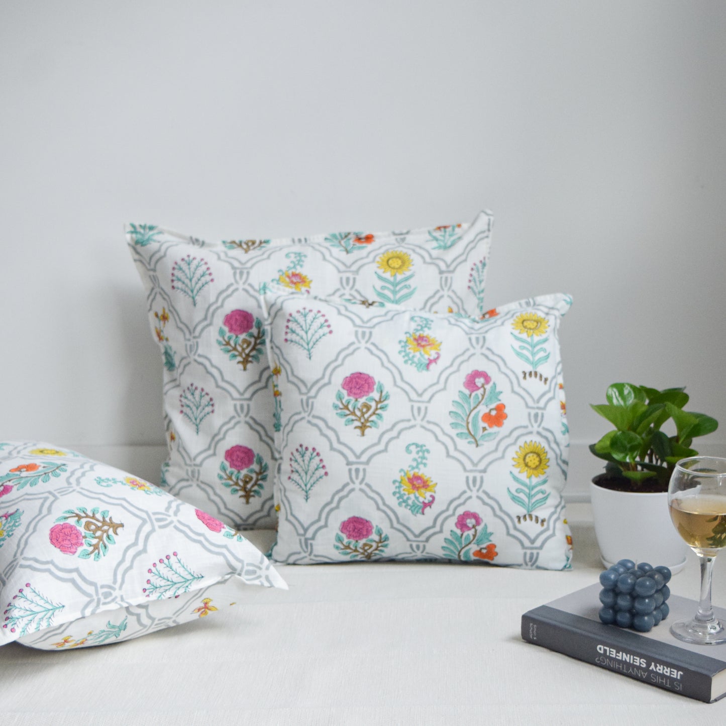 Floral Motifs Throw Pillow Covers