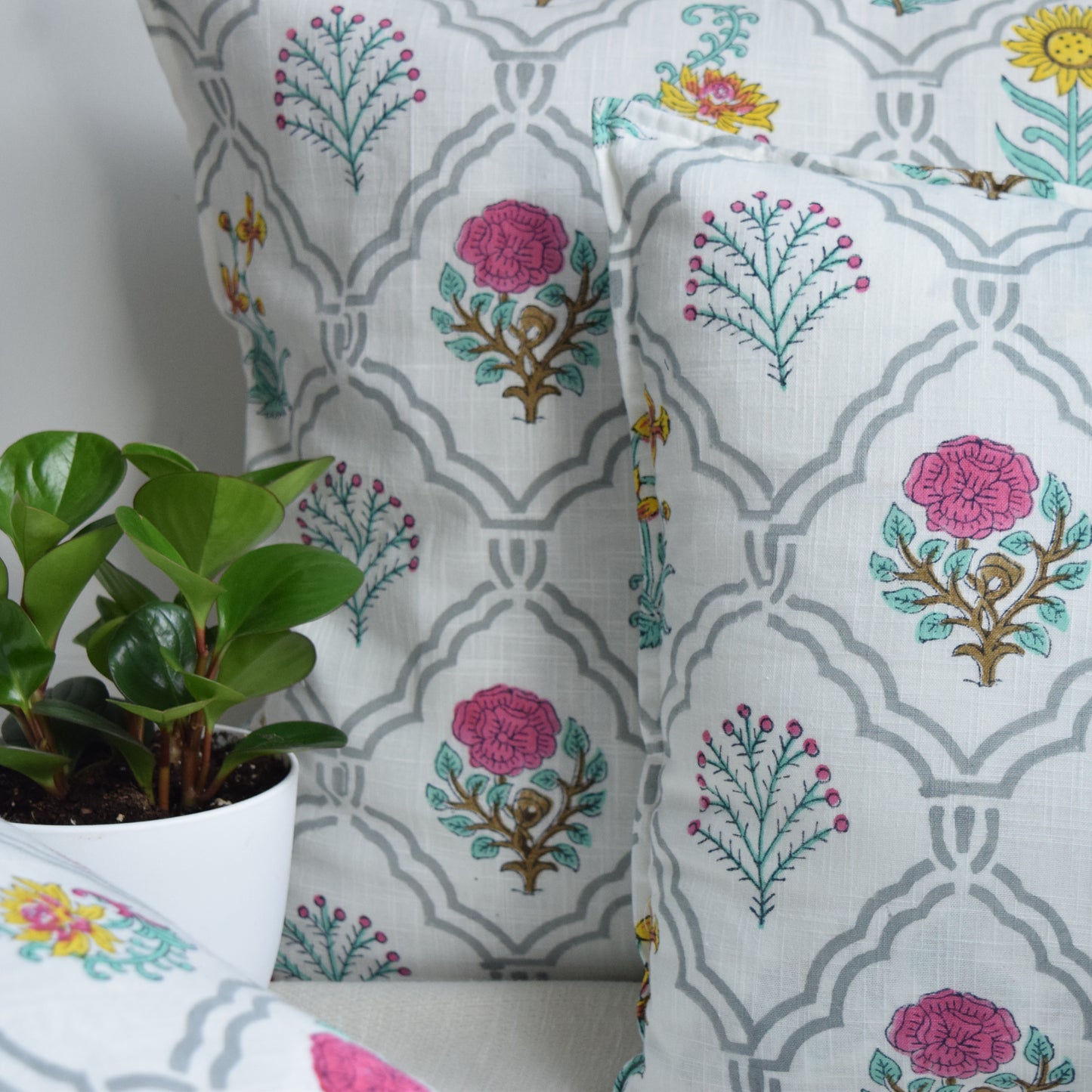 Floral Motifs Throw Pillow Covers