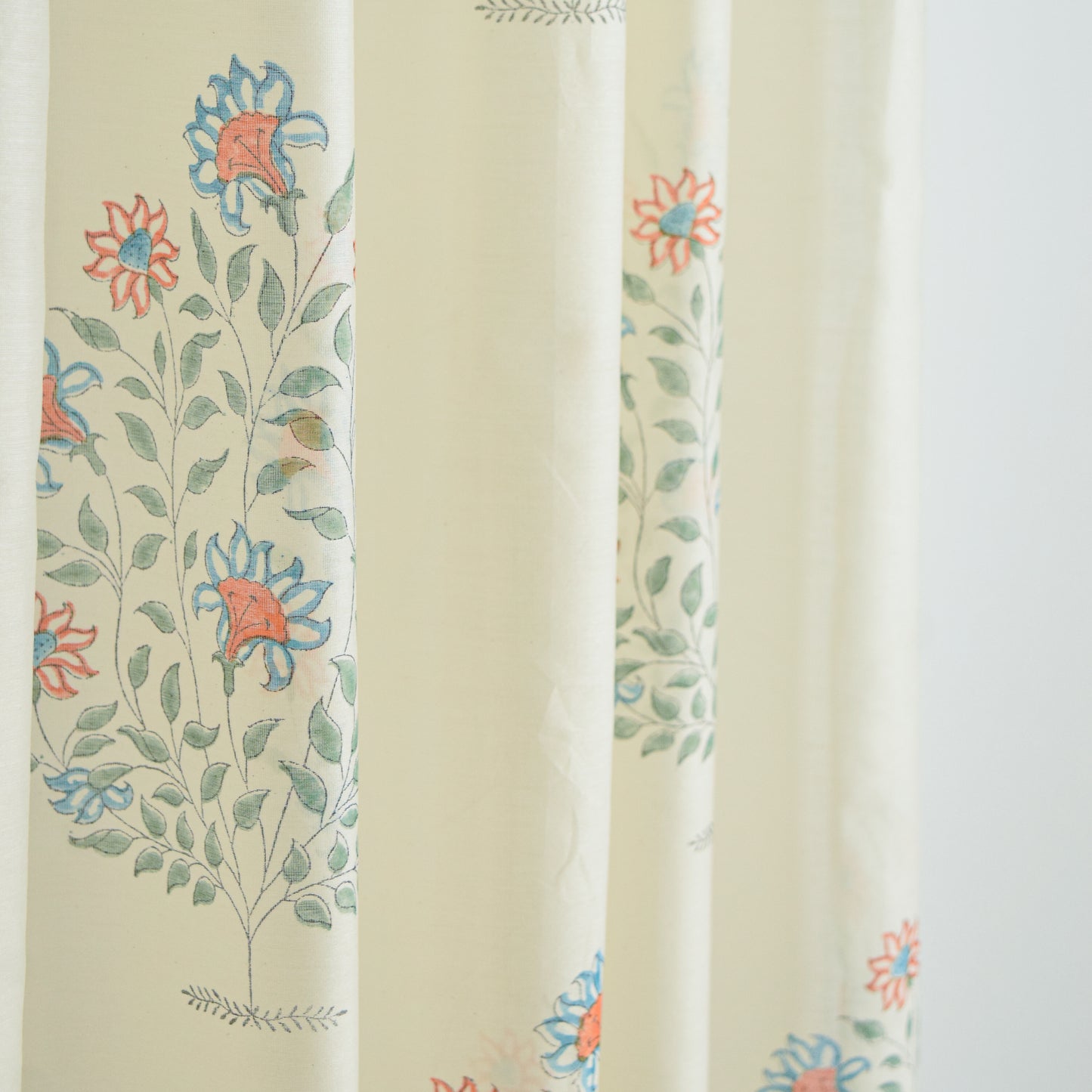 Oleander Floral Silk Curtains