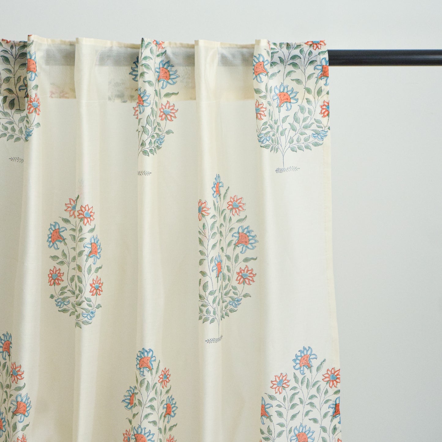 Oleander Floral Silk Curtains