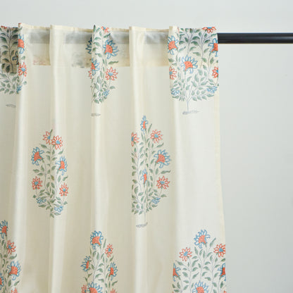 Oleander Floral Silk Curtains