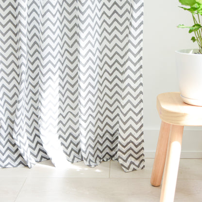 Grey Chevron Sheer Curtains