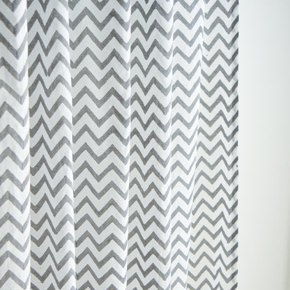 Grey Chevron Sheer Curtains