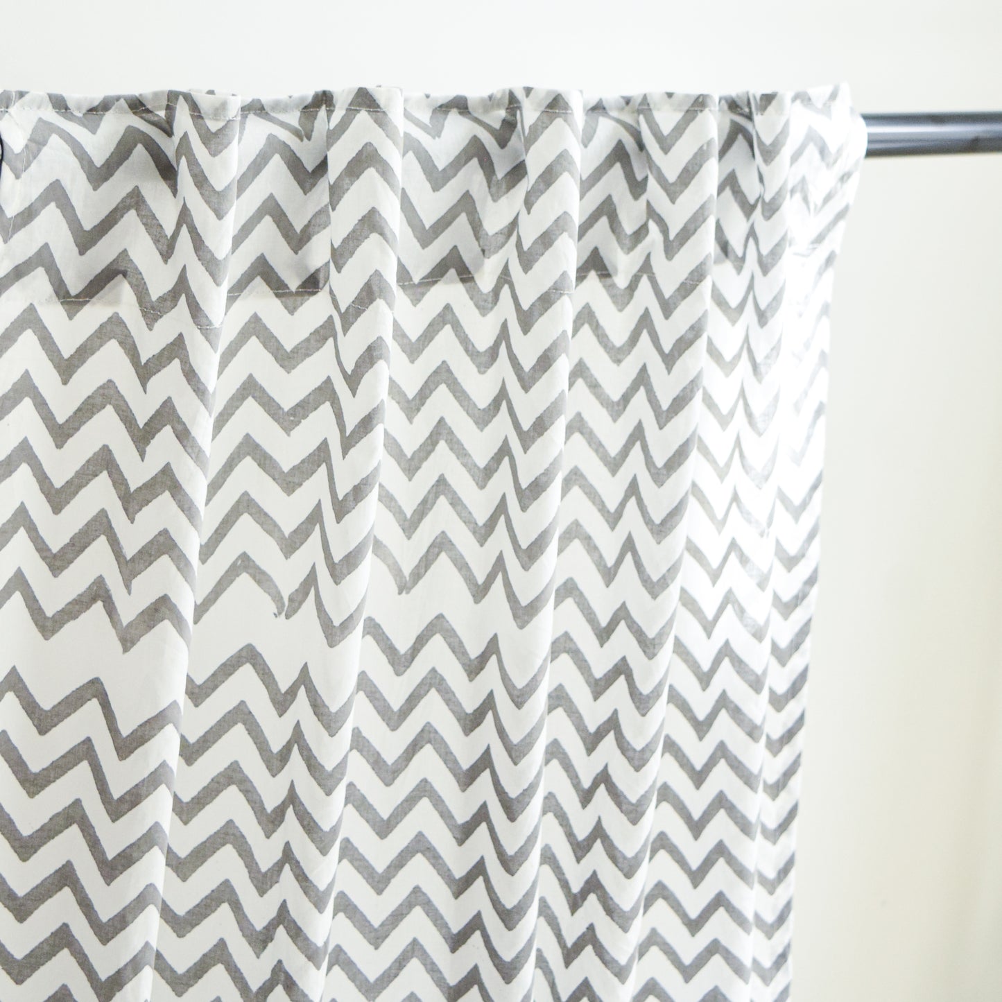 Grey Chevron Sheer Curtains