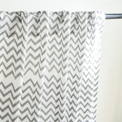 Grey Chevron Sheer Curtains