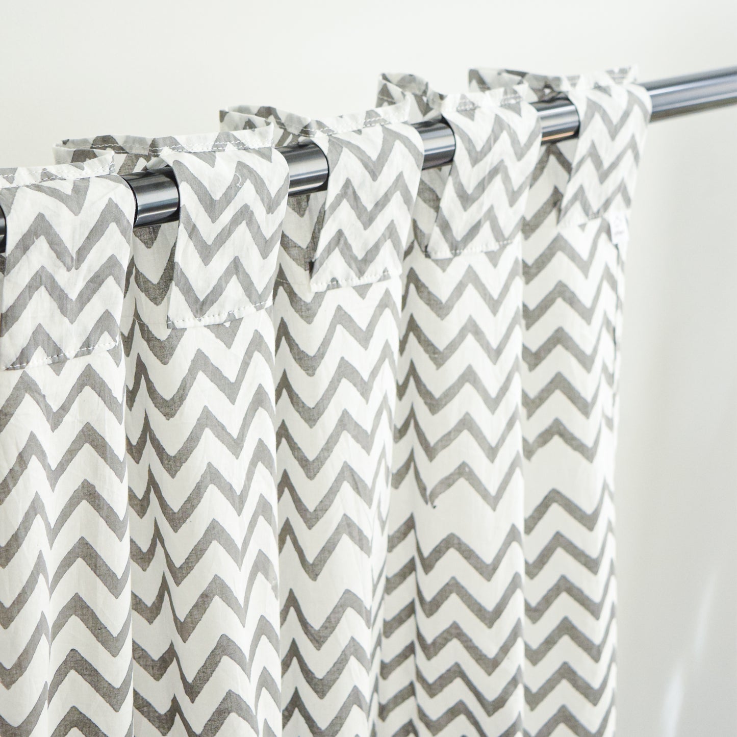 Grey Chevron Sheer Curtains