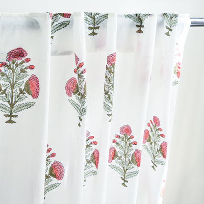 Red Poppy Semi-sheer Curtains