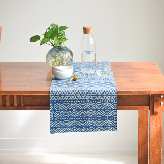 Indigo Floral Table Runner