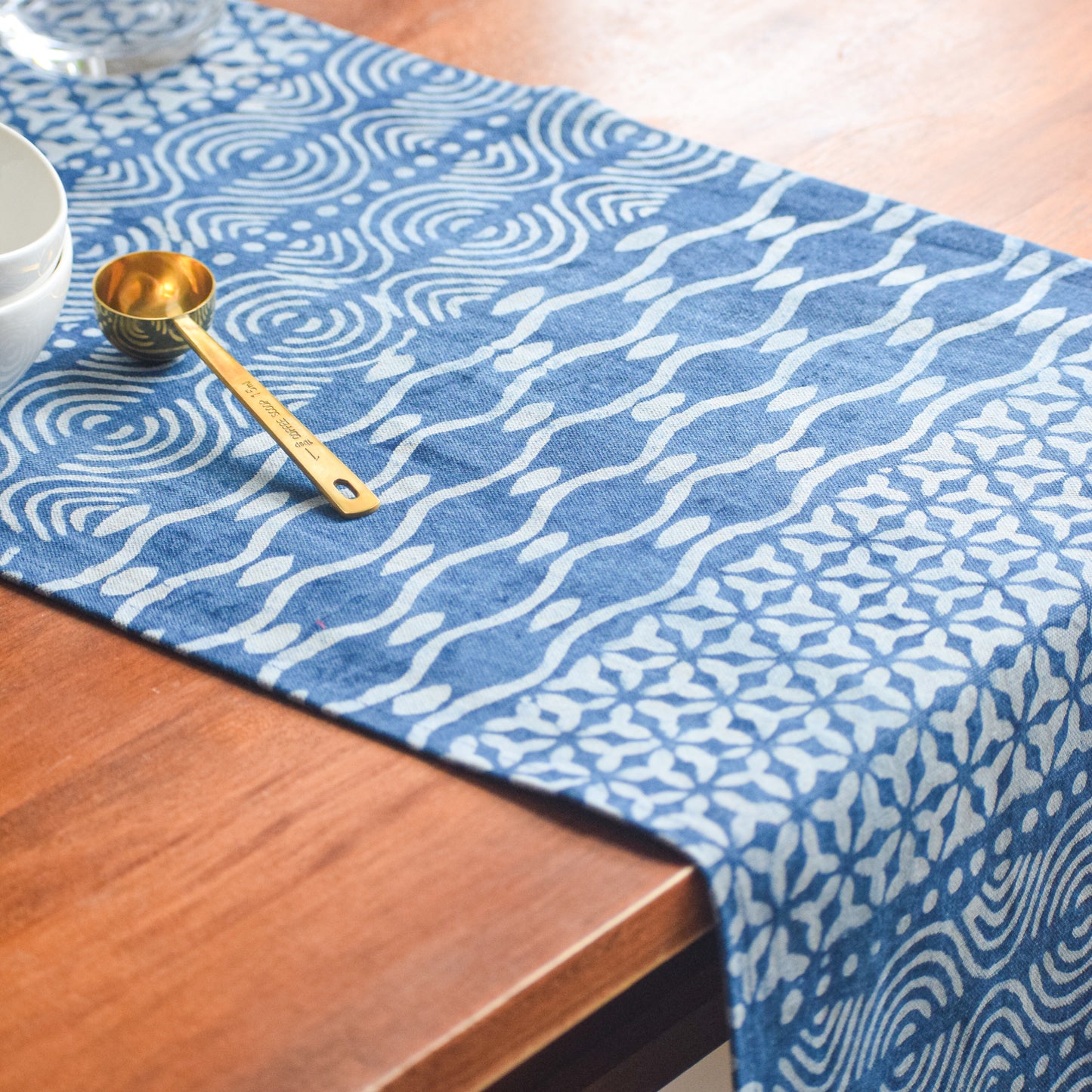 Indigo Floral Table Runner