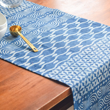 Indigo Floral Table Runner