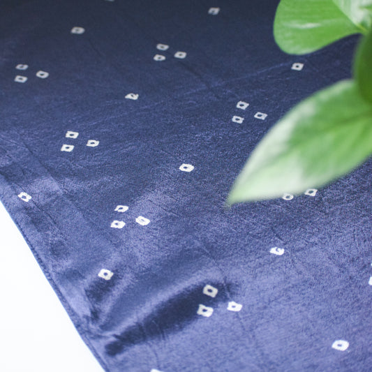 Blue Tie-Dye Silk Table Runner