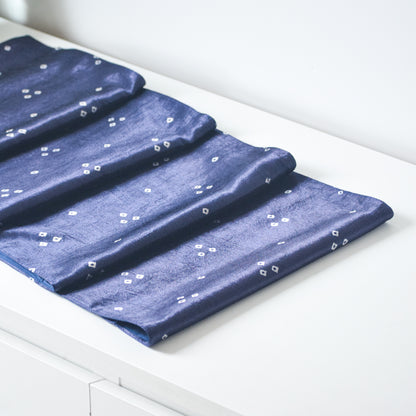 Blue Tie-Dye Silk Table Runner
