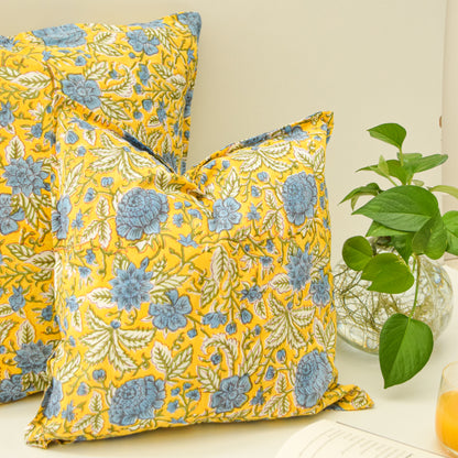 Sunshine Yellow Floral Throw Pillow Covers