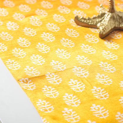 Yellow Floral Silk Table Runner