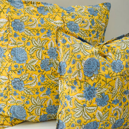 Sunshine Yellow Floral Throw Pillow Covers