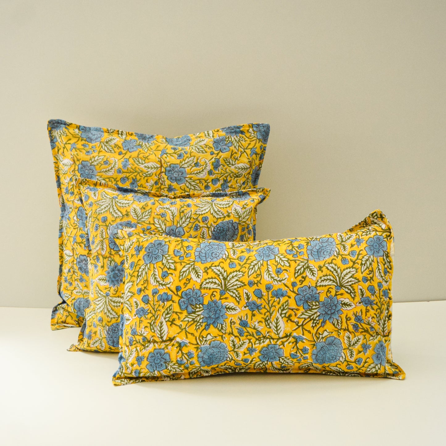 Sunshine Yellow Floral Throw Pillow Covers