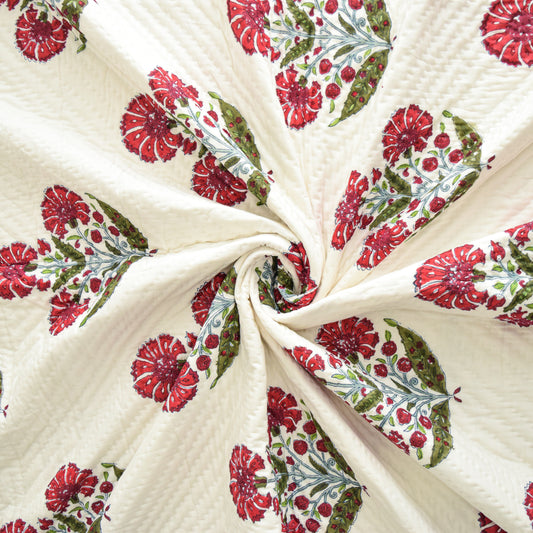 Red Poppy-Themed Premium Quilt Set