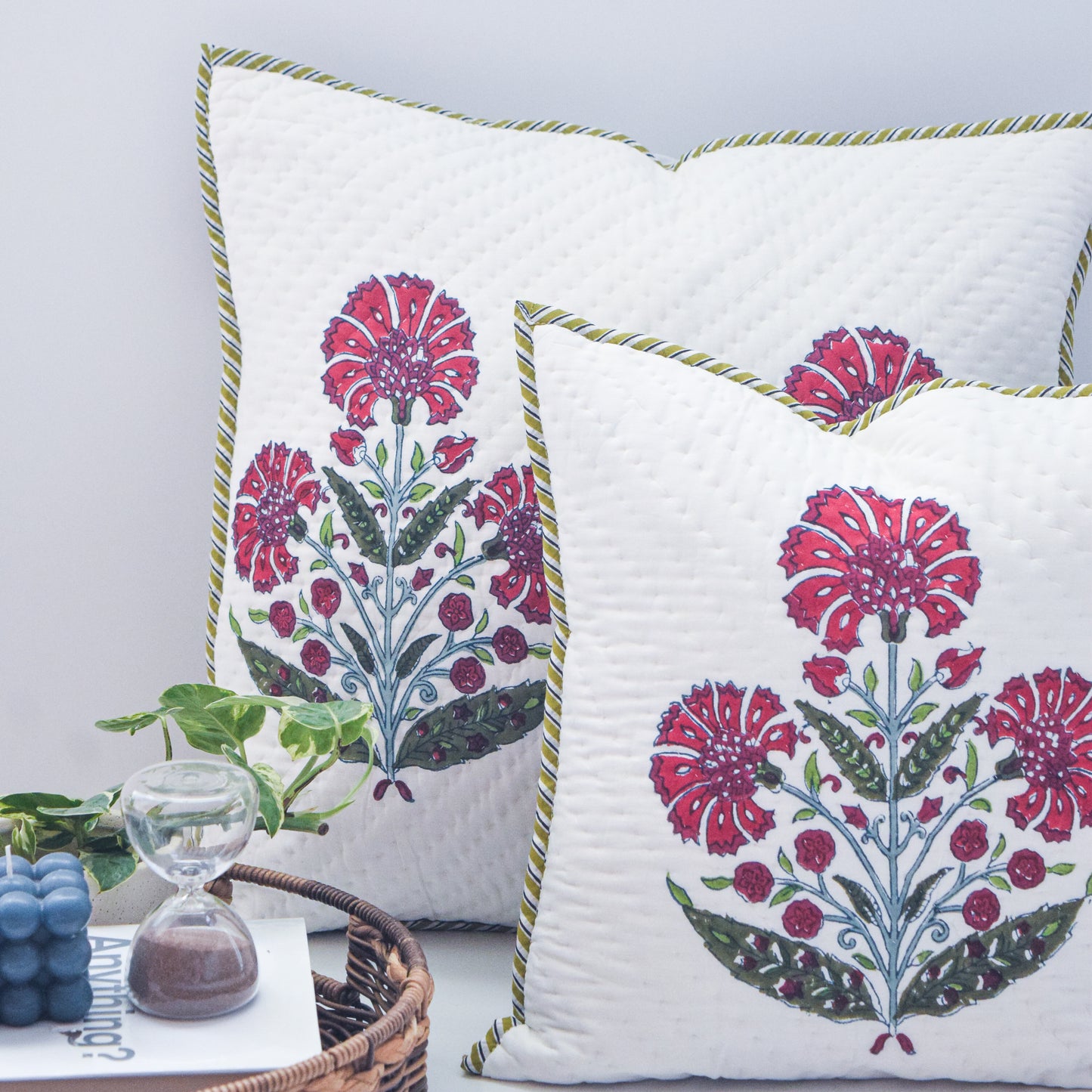 Red Poppy Throw Pillow Covers