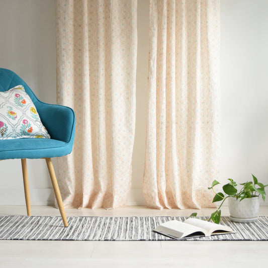 Orange Tie-dye Pattern Sheer Curtains