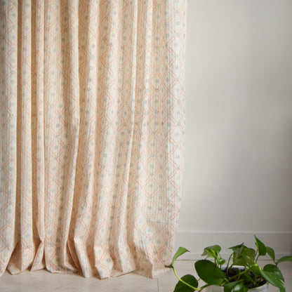 Orange Tie-dye Pattern Sheer Curtains  | Set of 2 panels