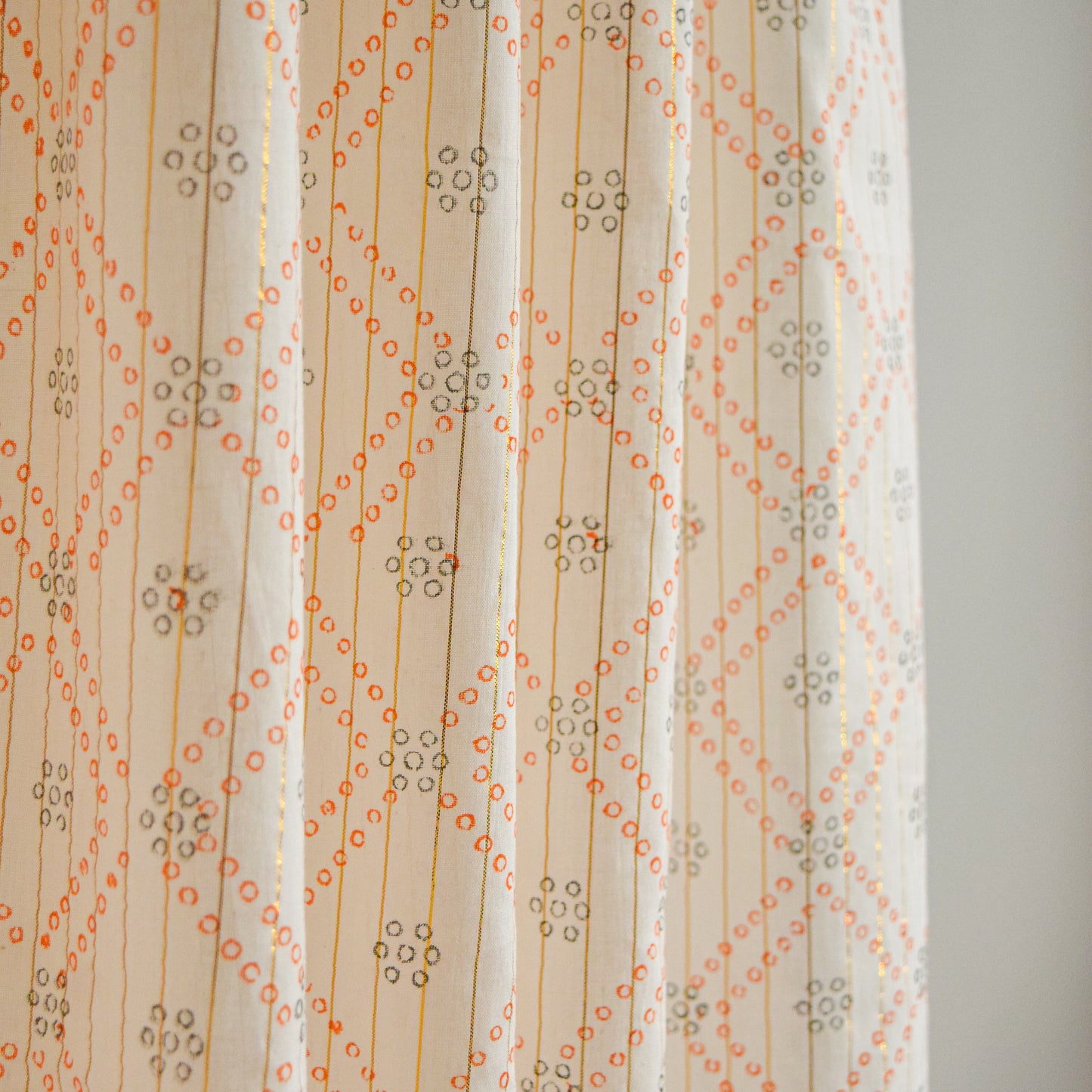 Orange Tie-dye Pattern Sheer Curtains  | Set of 2 panels