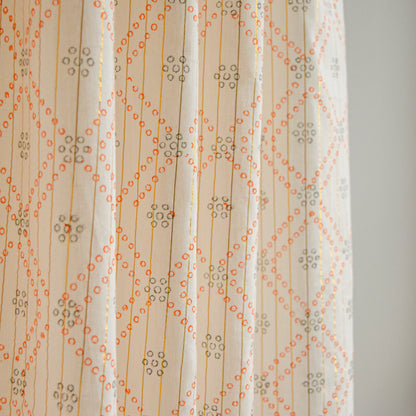 Orange Tie-dye Pattern Sheer Curtains  | Set of 2 panels