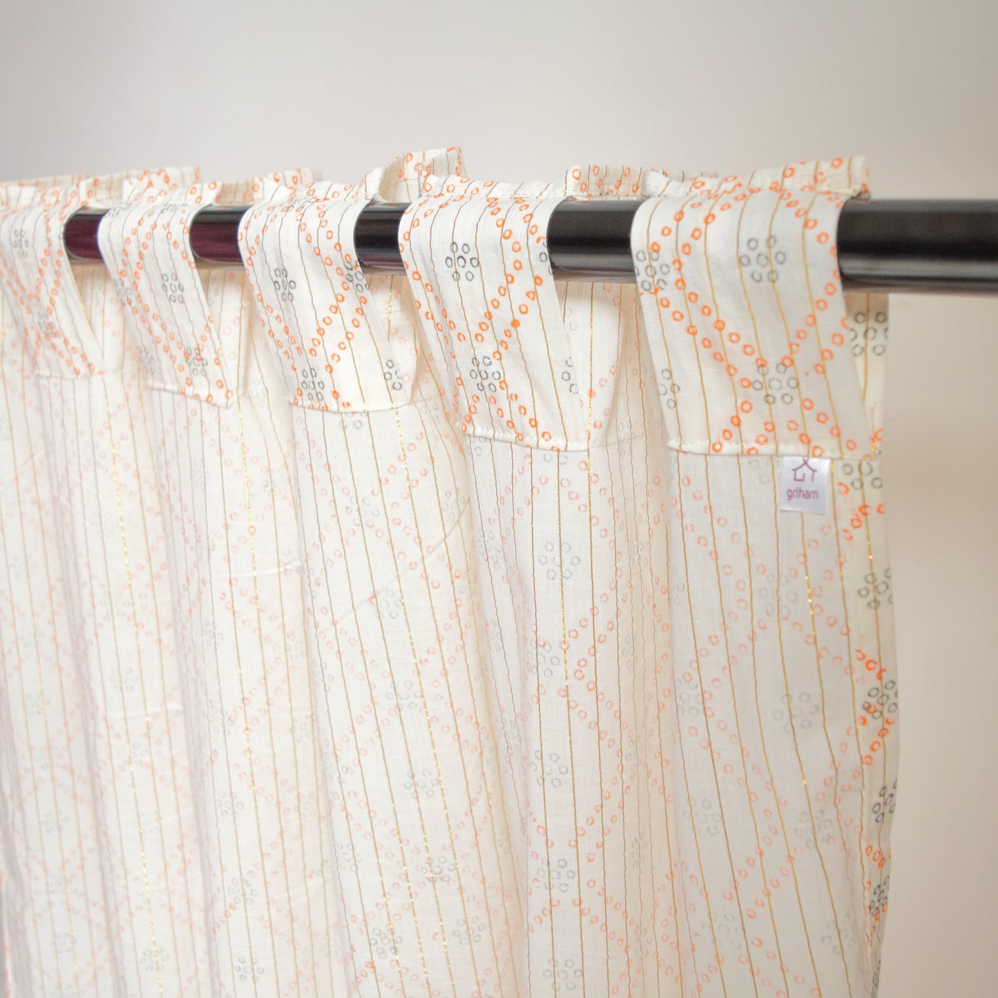 Orange Tie-dye Pattern Sheer Curtains  | Set of 2 panels