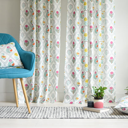Floral Motifs Semi-sheer Curtains
