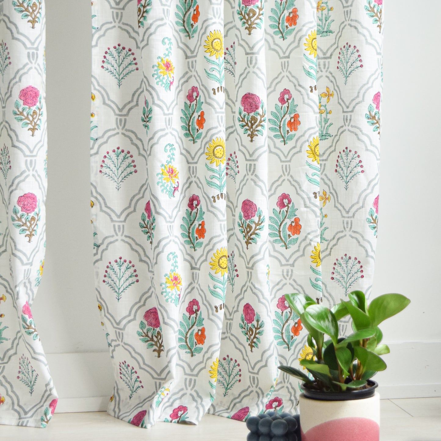 Floral Motifs Semi-sheer Curtains
