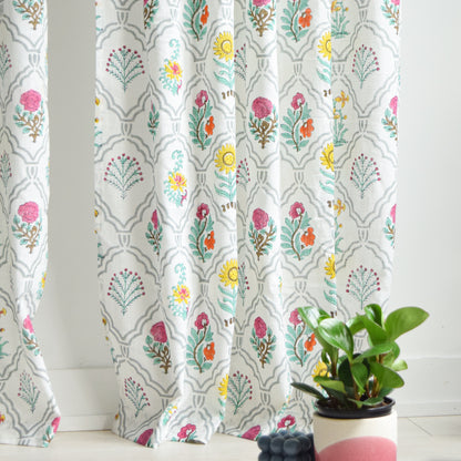 Floral Motifs Semi-sheer Curtains
