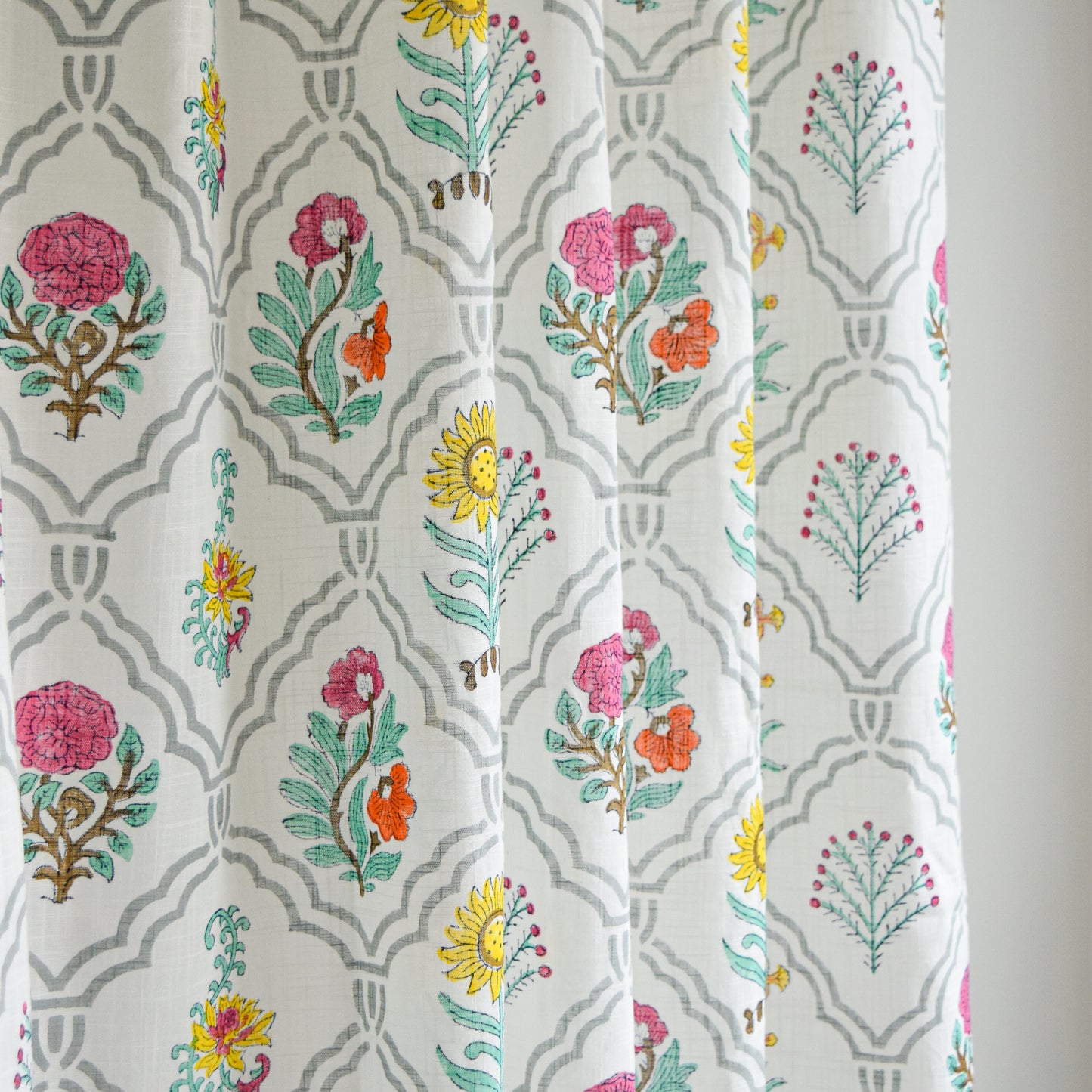 Floral Motifs Semi-sheer Curtains