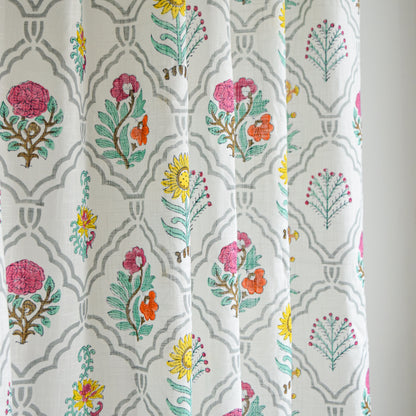 Floral Motifs Semi-sheer Curtains
