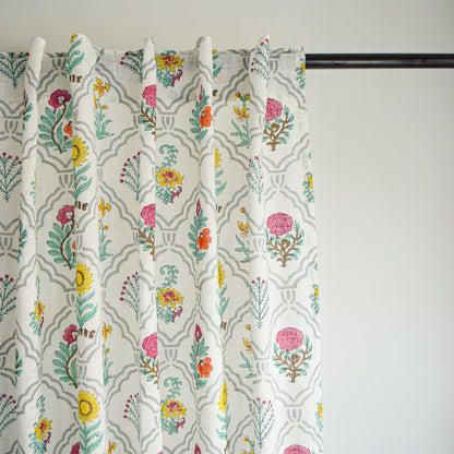 Floral Motifs Semi-sheer Curtains