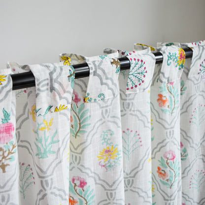 Floral Motifs Semi-sheer Curtains