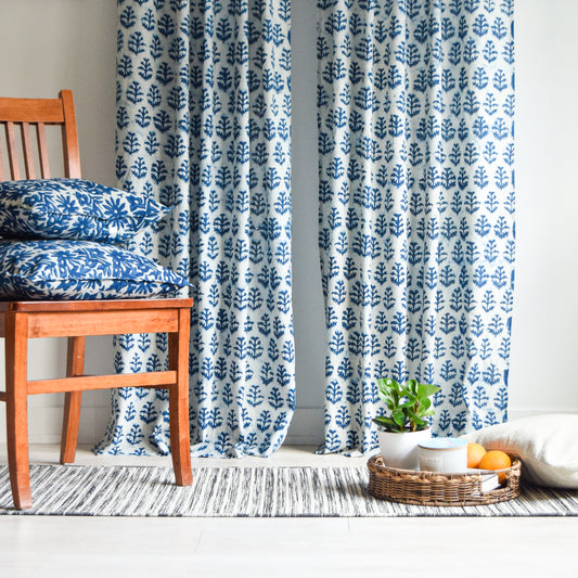Indigo Twig Semi-sheer Curtains