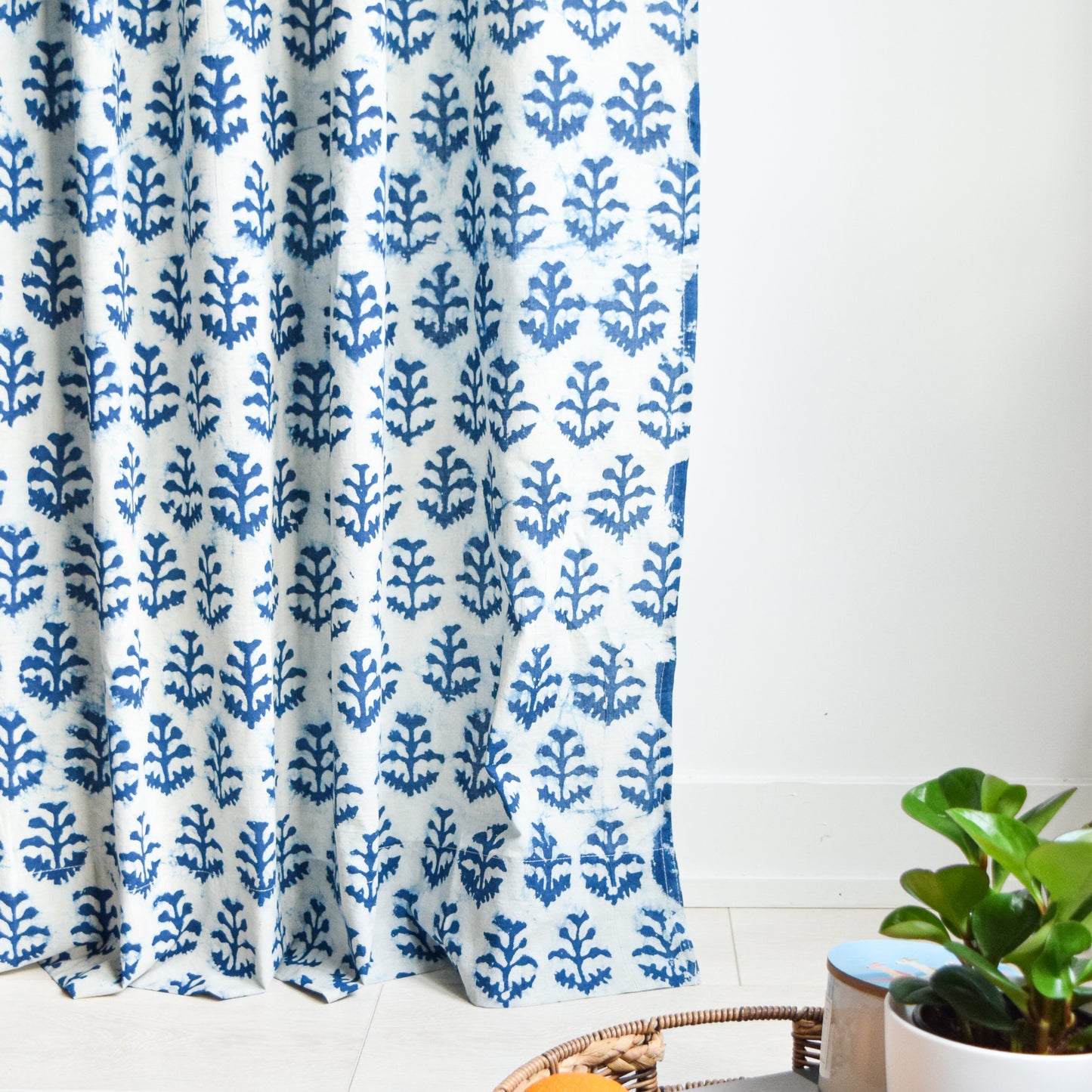 Indigo Twig Semi-sheer Curtains | Set of 2 panels
