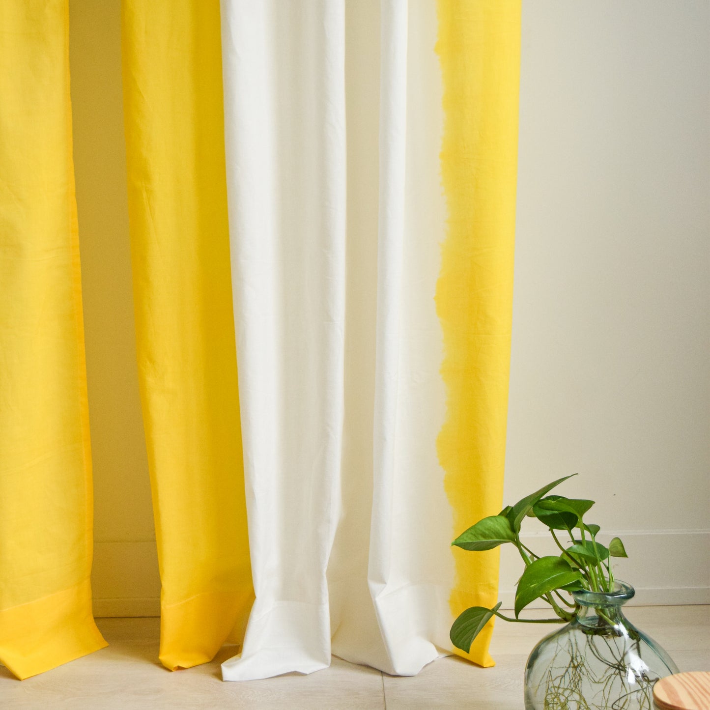 Yellow Tie-dye Semi-sheer Curtains