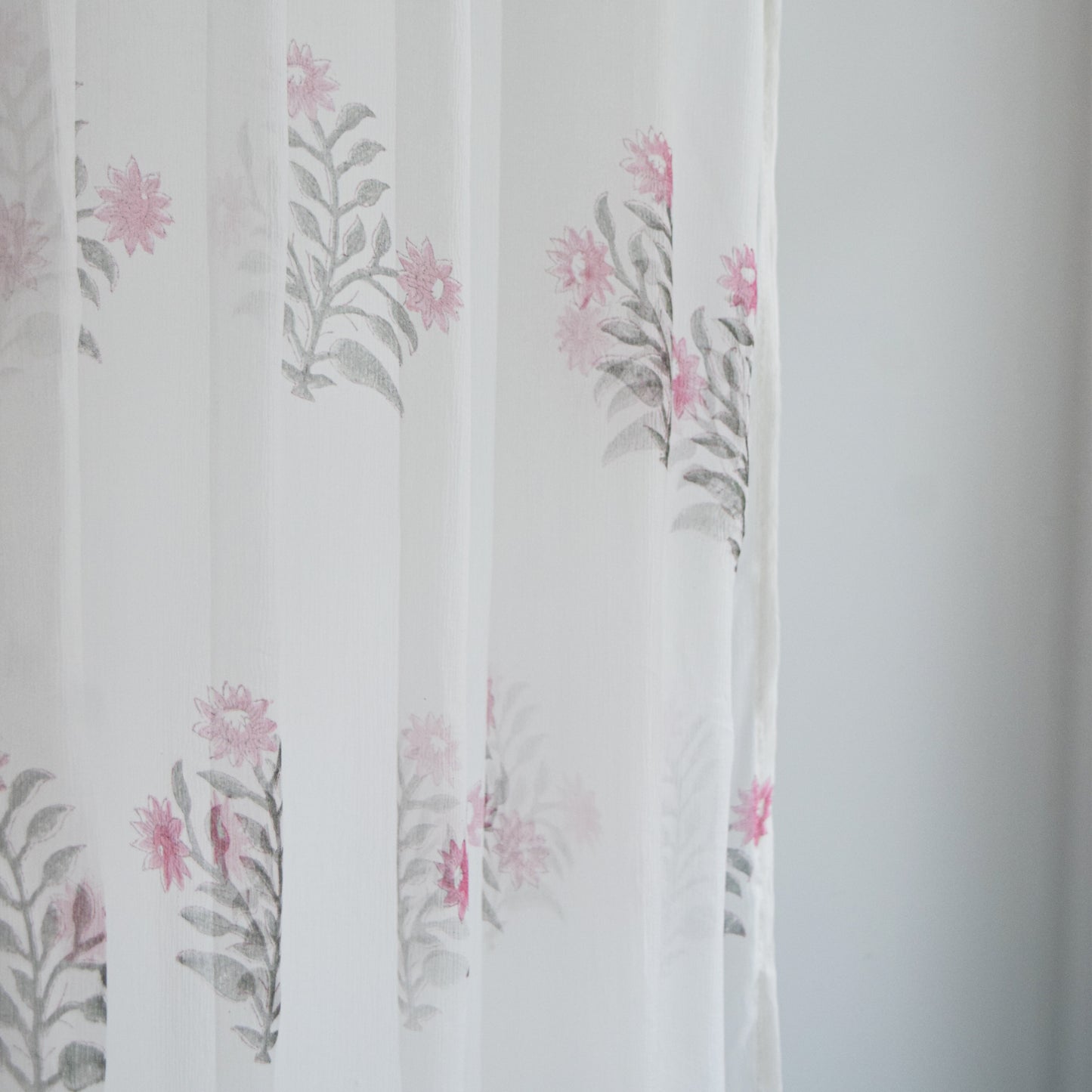 Vintage Floral Sheer Curtains