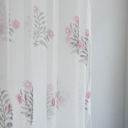 Vintage Floral Sheer Curtains