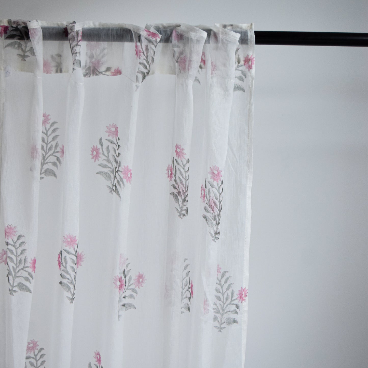 Vintage Floral Sheer Curtains