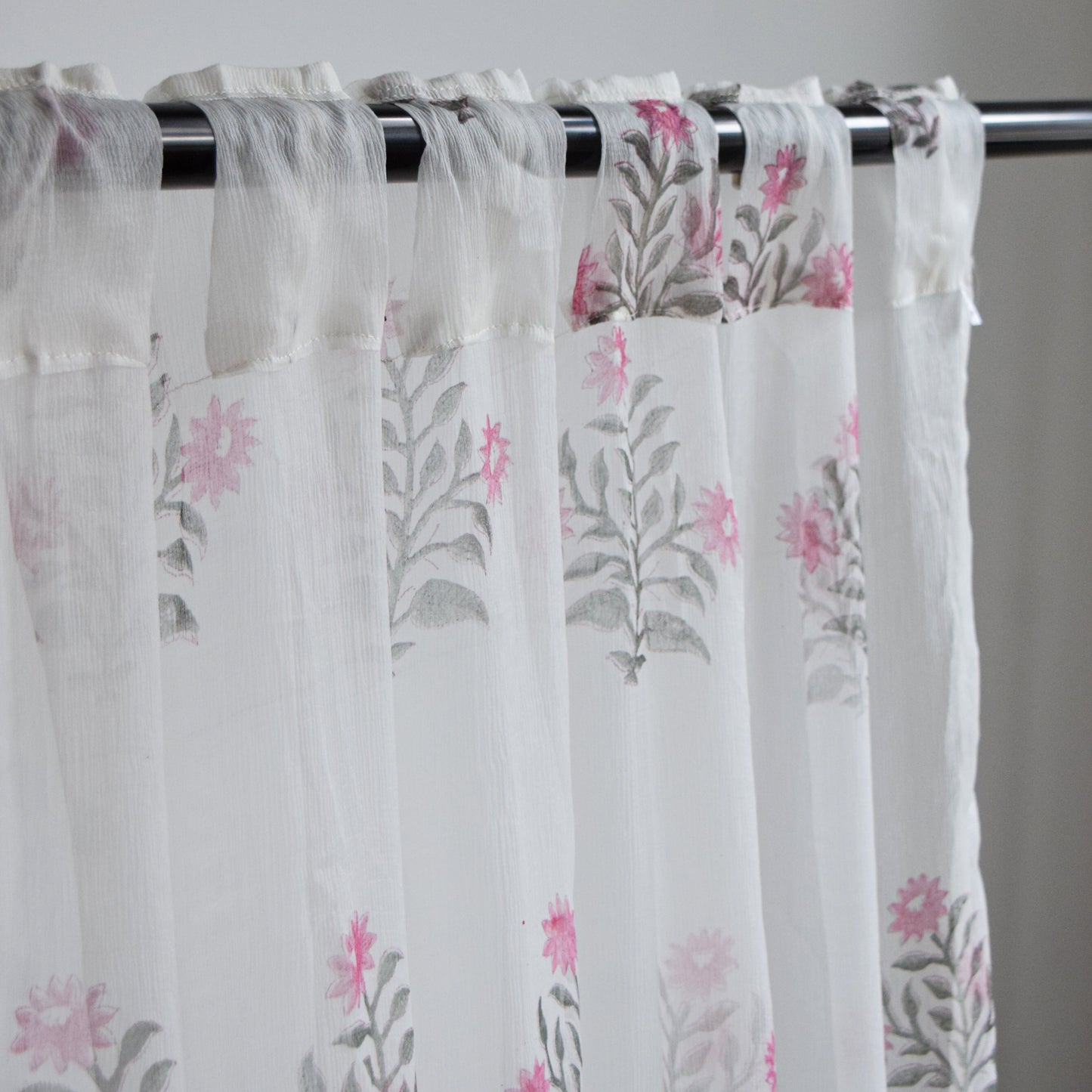 Vintage Floral Sheer Curtains
